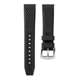 Black Rubber Strap With Brushed Buckle