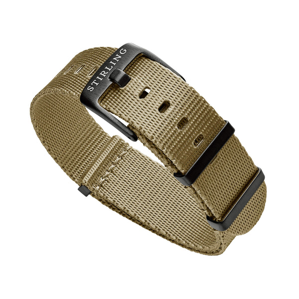 Khaki Premium Military Strap With PVD Buckle & Keepers