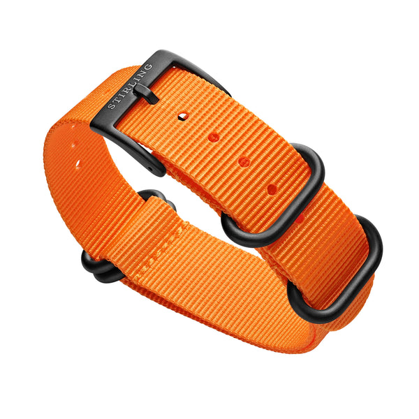 Orange Zulu Strap With PVD Buckle & Keepers