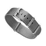 Grey Premium Military Strap With Brushed Buckle & Keepers