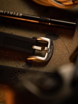 Black Rubber Strap With Brushed Buckle