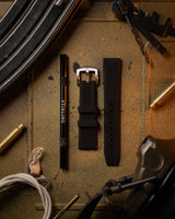 Black Rubber Strap With Brushed Buckle
