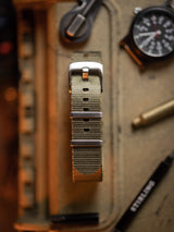 Olive Green Premium Military Strap With Brushed Buckle & Keepers
