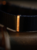 Blue Premium Military Strap With Brushed Buckle & Keepers