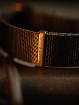 Olive Green Premium Military Strap With Brushed Buckle & Keepers