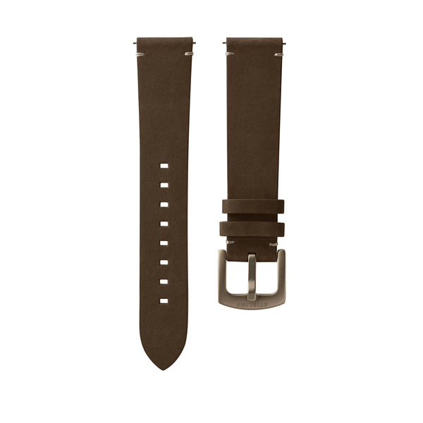 Brown Quick Release Leather Strap With Bronze Buckle