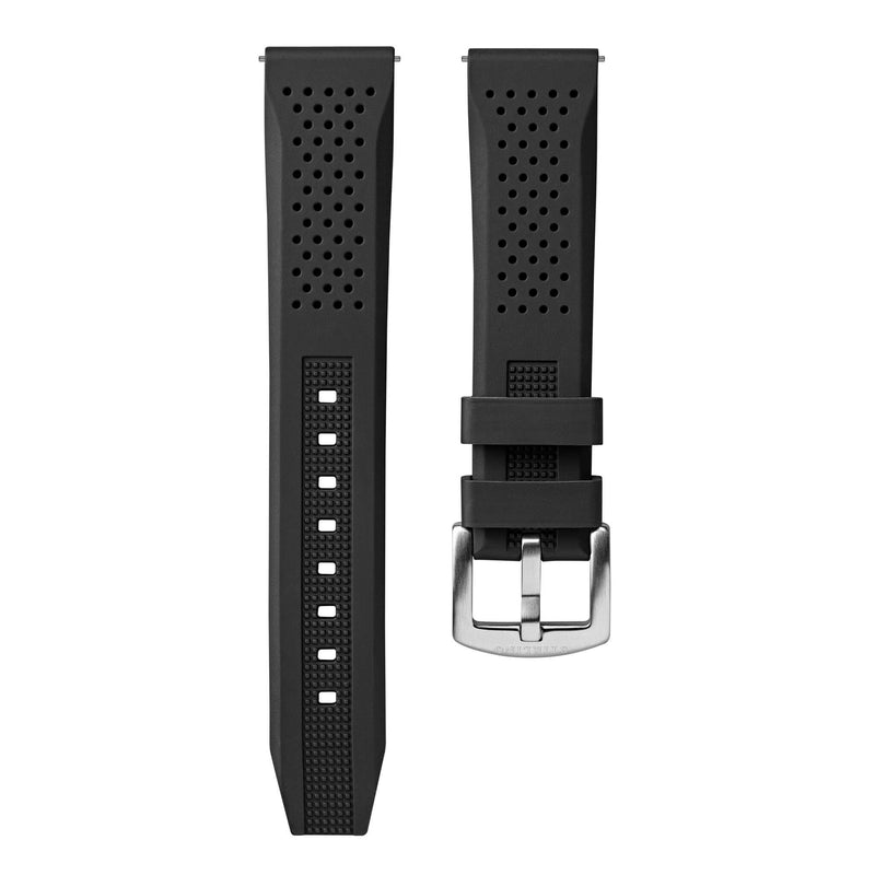Black Rubber Strap With Brushed Buckle