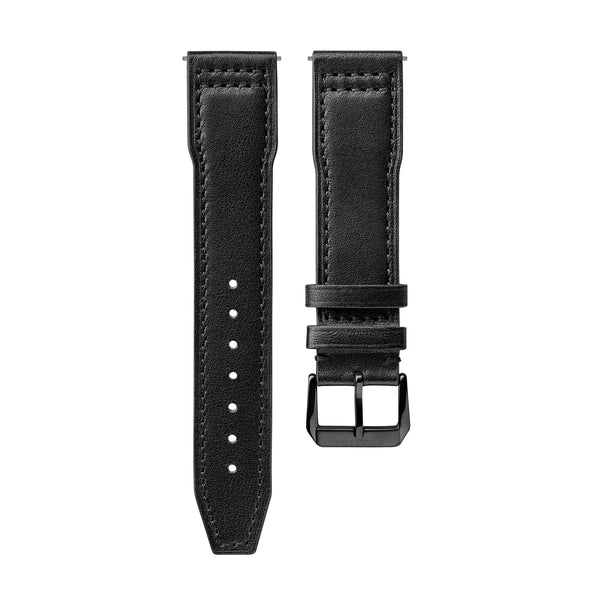 Black Quick Release Leather Strap With DLC Buckle