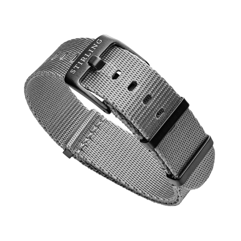 Grey Premium Military Strap With PVD Buckle & Keepers