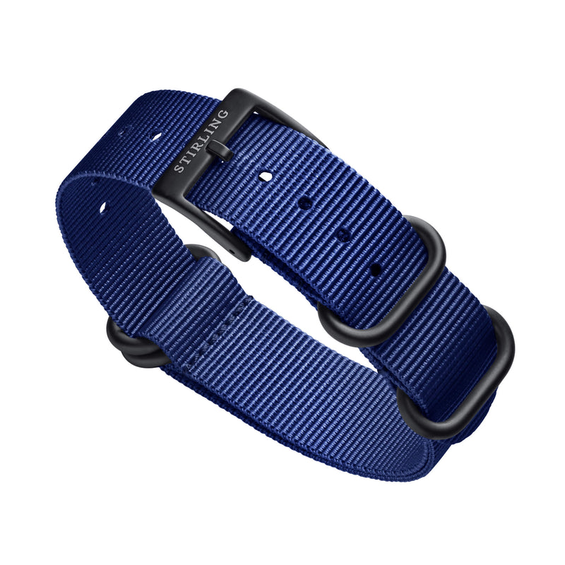 Blue Zulu Strap With PVD Buckle & Keepers
