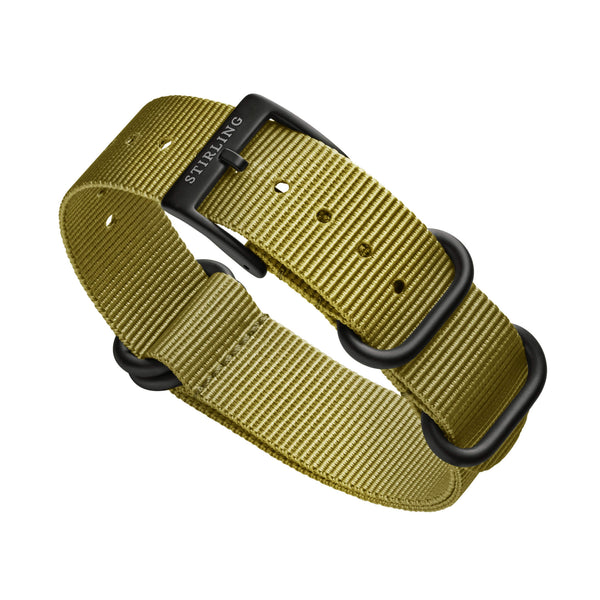 Olive Green Zulu Strap With PVD Buckle & Keepers