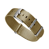 Khaki Premium Military Strap With Brushed Buckle & Keepers