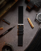 Black Quick Release Canvas Strap With Brushed Buckle